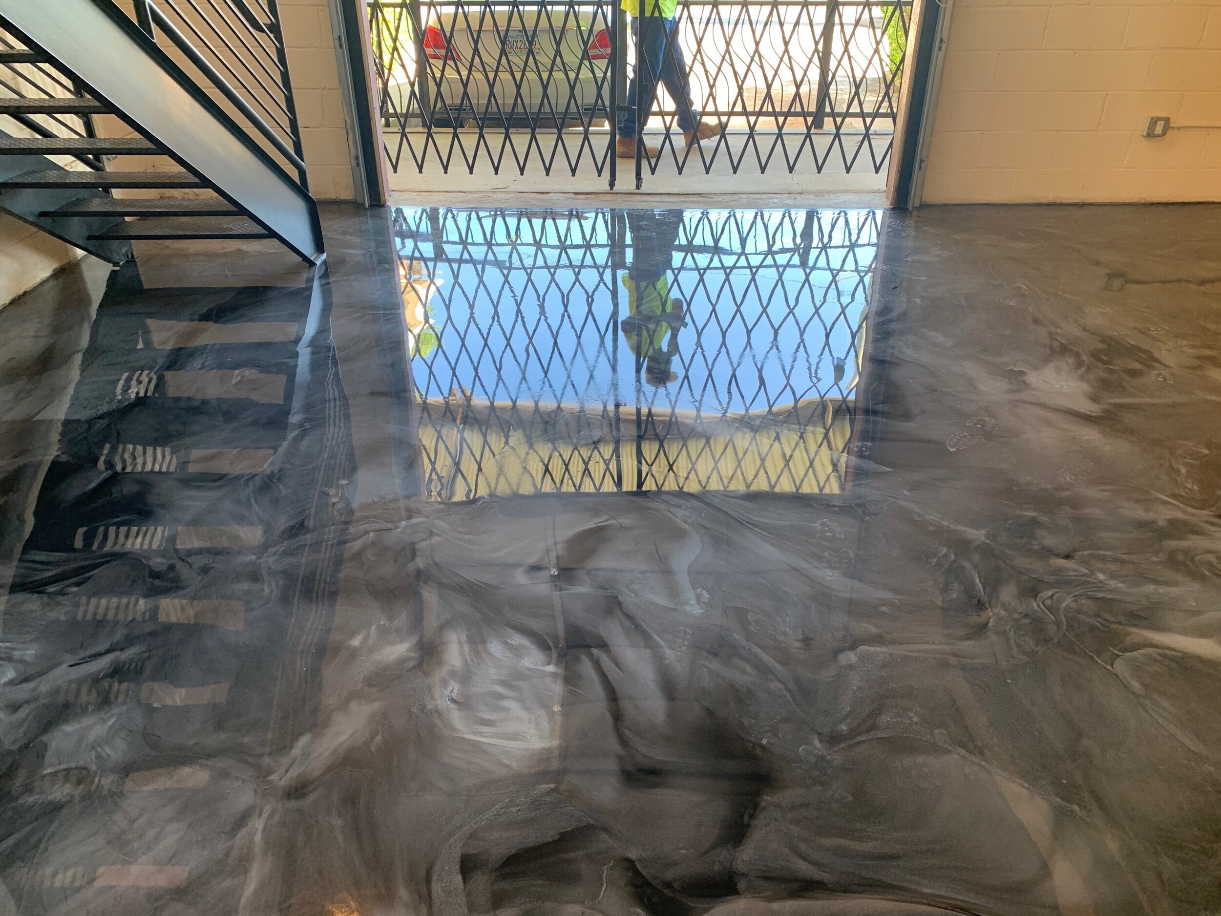 Industrial metallic epoxy floor
